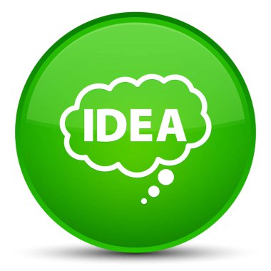 Fikir kabarcık kutsal kişilerin resmi özel yeşil yuvarlak düğme