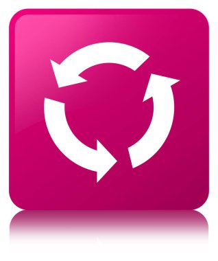 Yenile simgesi pembe kare düğmesi
