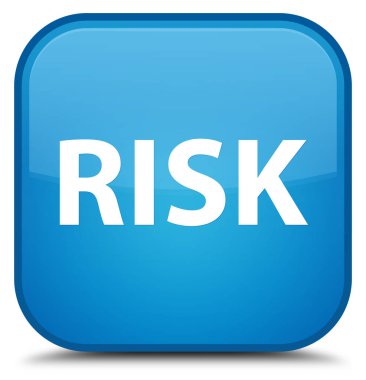Risk özel camgöbeği mavi kare düğme