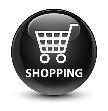 Cam gibi siyah yuvarlak düğmeye alışveriş