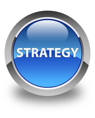 Strateji parlak mavi yuvarlak düğme