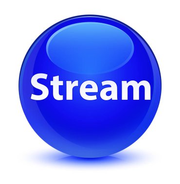 Akış camsı mavi yuvarlak düğmesi