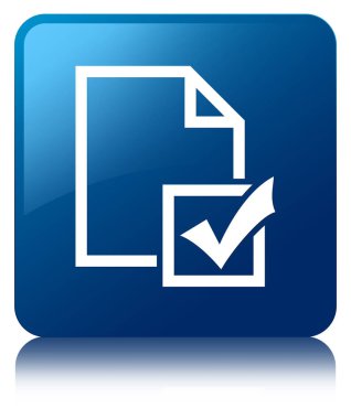 Anket simgesi mavi kare düğme