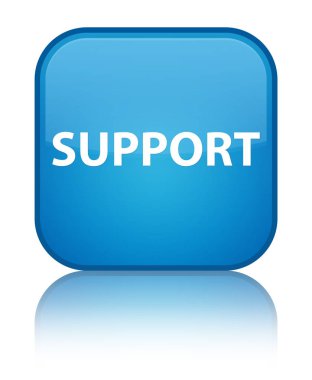 Destek özel camgöbeği mavi kare düğme