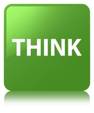 Yumuşak yeşil kare düğme düşünüyorum