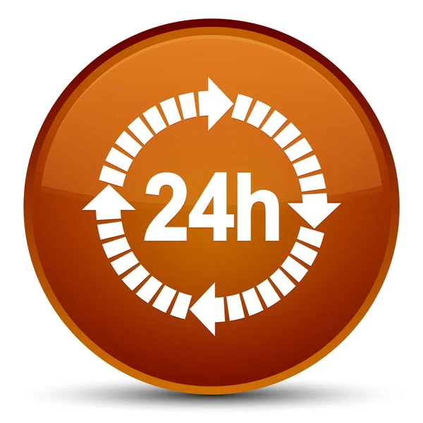 24 hours delivery icon special brown round button — Stock Photo, Image