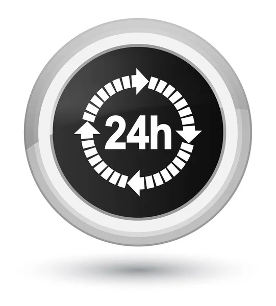 24 horas ícone de entrega botão redondo preto primo — Fotografia de Stock