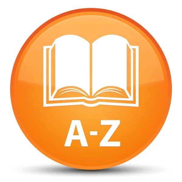 A-Z (значок книги) специальная оранжевая круглая кнопка — стоковое фото