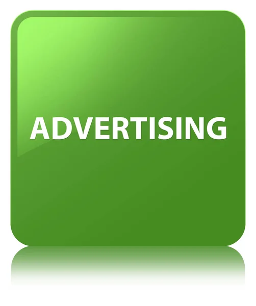 Reklamní měkké zelené čtvercové tlačítko — Stock fotografie