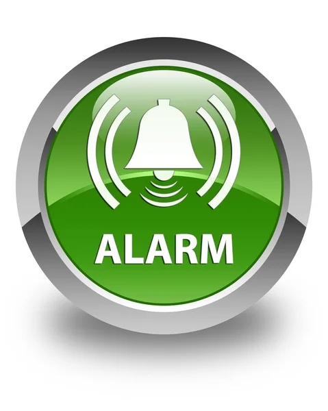 Alarm (bell icon) glossy soft green round button