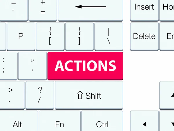 Acties roze toetsenbord knop — Stockfoto