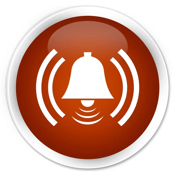 Ícone de alarme botão redondo marrom prémio — Fotografia de Stock