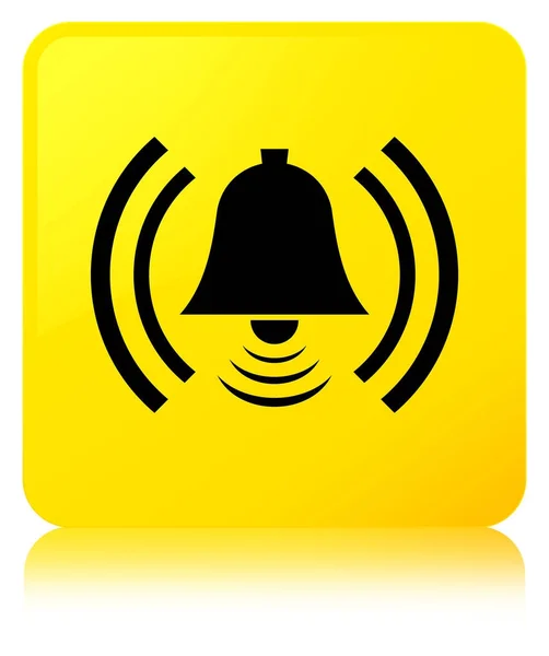 Vierkante knoop van het pictogram geel van alarm — Stockfoto