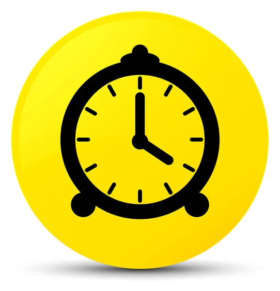 Reloj despertador icono amarillo botón redondo — Foto de Stock