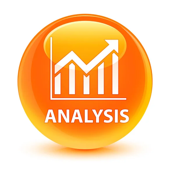 Аналіз (піктограма статистики) скляно-помаранчева кругла кнопка — стокове фото