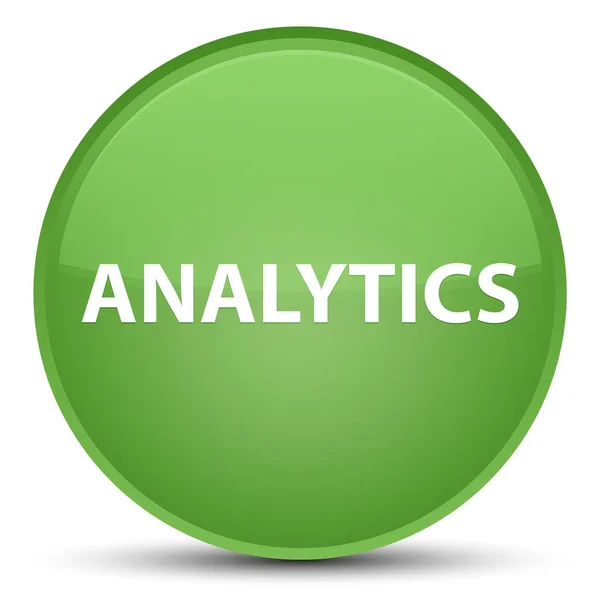 Analytics specjalny miękki zielony okrągły przycisk — Zdjęcie stockowe