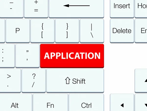 Ansökan röd tangentbord knappen — Stockfoto