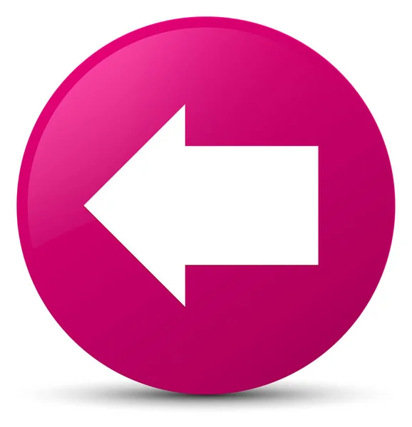 Vissza nyíl ikon rózsaszín kerek gomb — Stock Fotó