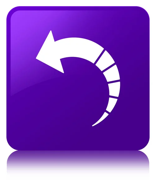 Icône flèche arrière bouton carré violet — Photo