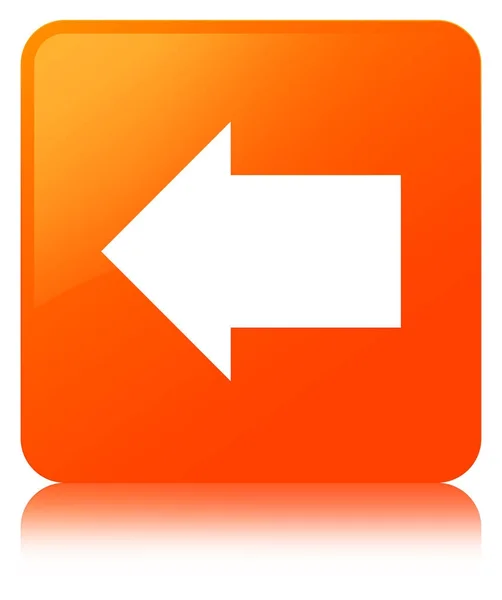 Vissza a nyíl ikon a narancssárga négyzet gomb — Stock Fotó