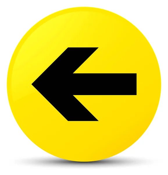 Back arrow icon yellow round button — Stock Photo, Image