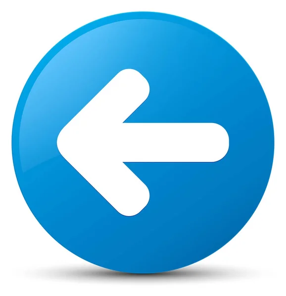 Ícone de seta traseira botão redondo azul ciano — Fotografia de Stock