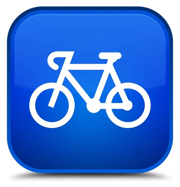 Fahrrad-Symbol spezielle blaue quadratische Taste — Stockfoto