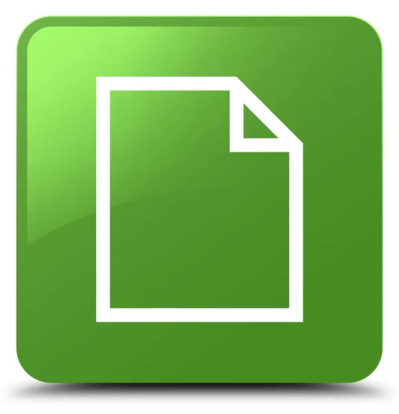 Ícone de página em branco botão quadrado verde macio — Fotografia de Stock
