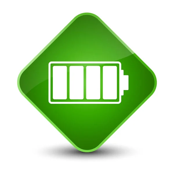 Bateria ícone elegante botão diamante verde — Fotografia de Stock