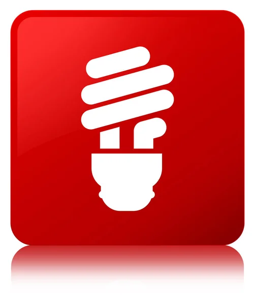 Icono de bombilla botón cuadrado rojo —  Fotos de Stock