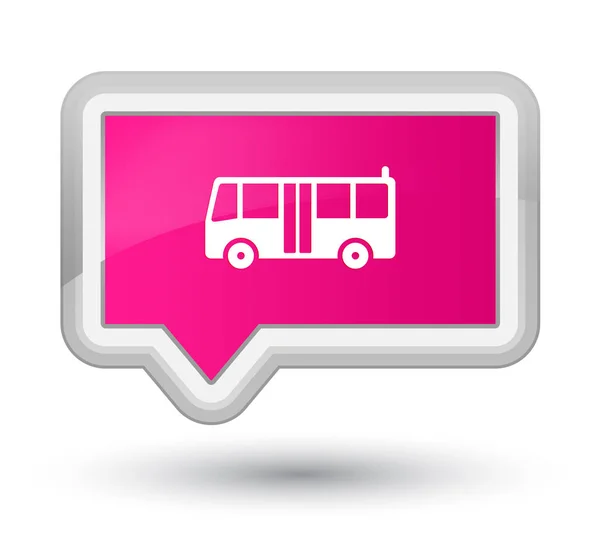 Autobus ikona prime różowy transparent przycisk — Zdjęcie stockowe