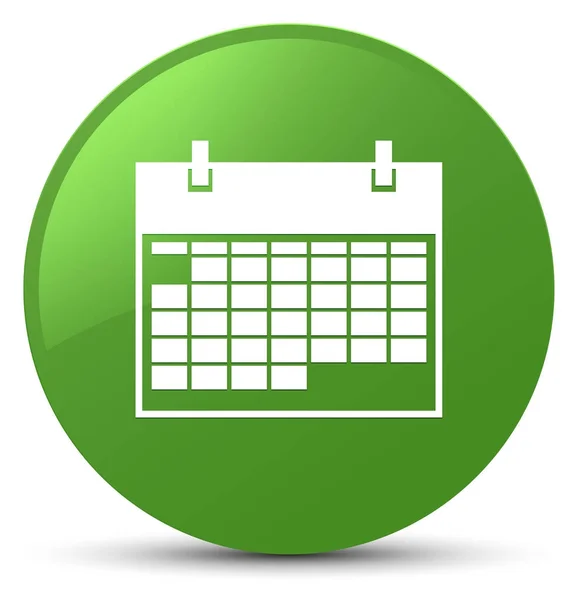 Calendar icon soft green round button — Stock Photo, Image