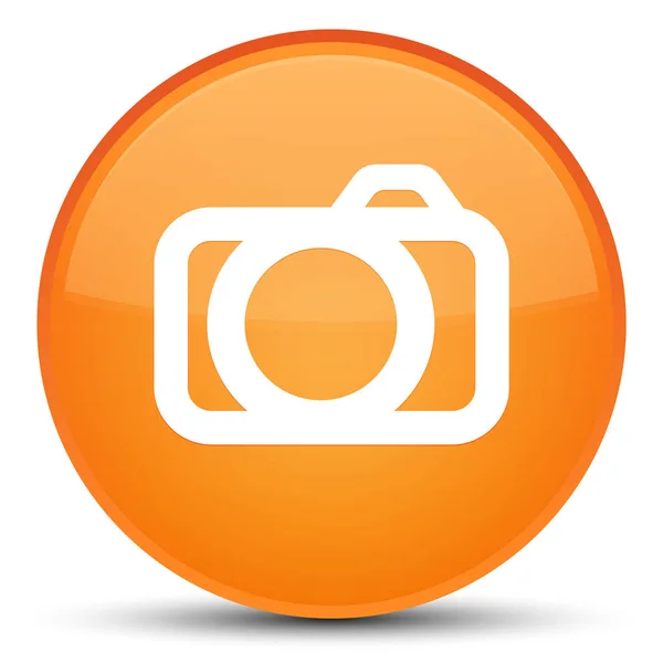 Kamera ikon különleges narancs kerek gomb — Stock Fotó