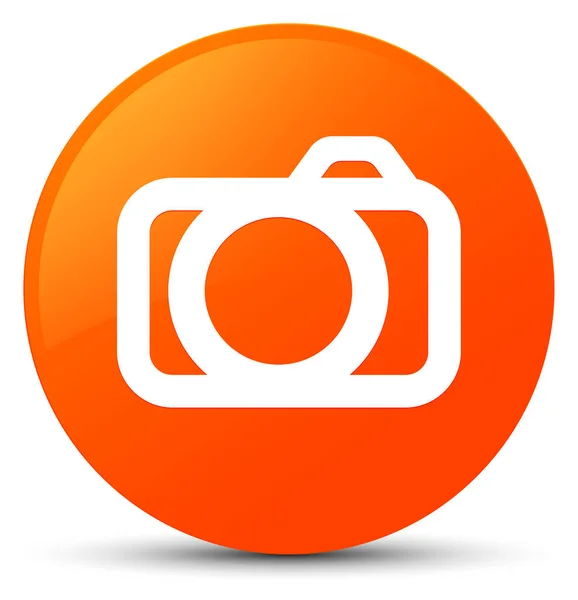 Icono de cámara naranja botón redondo — Foto de Stock