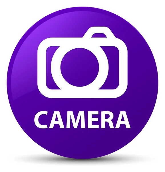 Fényképezőgép lila kerek gomb — Stock Fotó