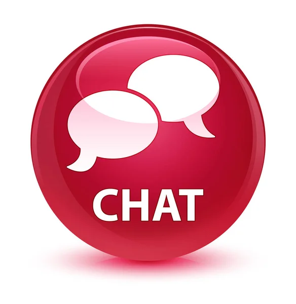 Chat glassy pink round button — Stock Photo, Image