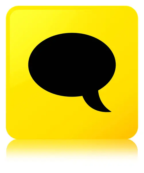 Τετράγωνο κουμπί κίτρινο εικονίδιο συνομιλίας — Φωτογραφία Αρχείου