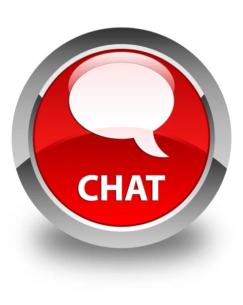Chat glossy red round button — Stock Photo, Image