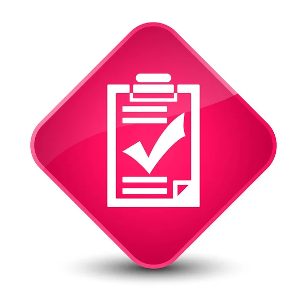 Lista de verificación icono elegante botón de diamante rosa —  Fotos de Stock