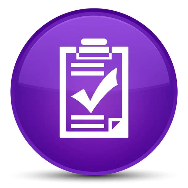 Checklist icon special purple round button — Stock Photo, Image