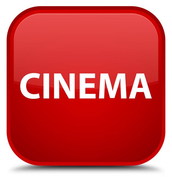 Cinema isolated on special red square button abstract illustration