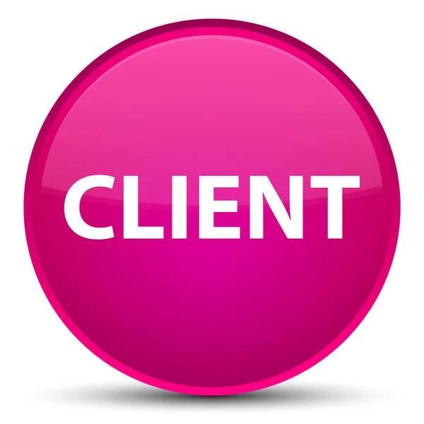 Klientens särskilda rosa runda knappen — Stockfoto