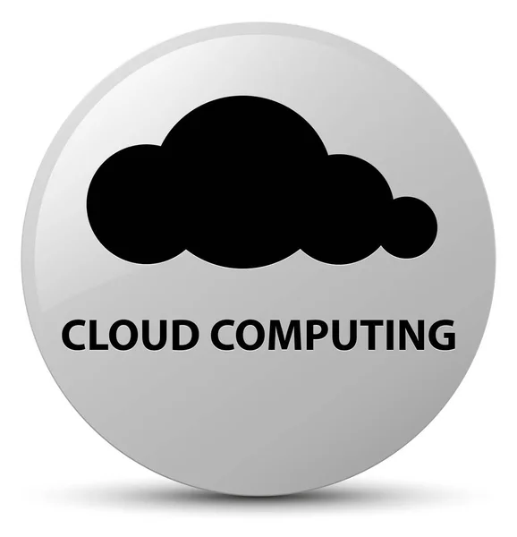 Cloud computing botón redondo blanco — Foto de Stock