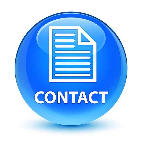 Contacto (icono de página) botón redondo azul cian vidrioso — Foto de Stock