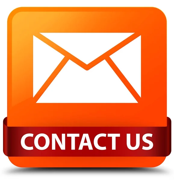 Contact us (email icon) orange square button red ribbon in middl