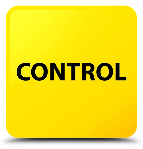 Controle botão quadrado amarelo — Fotografia de Stock