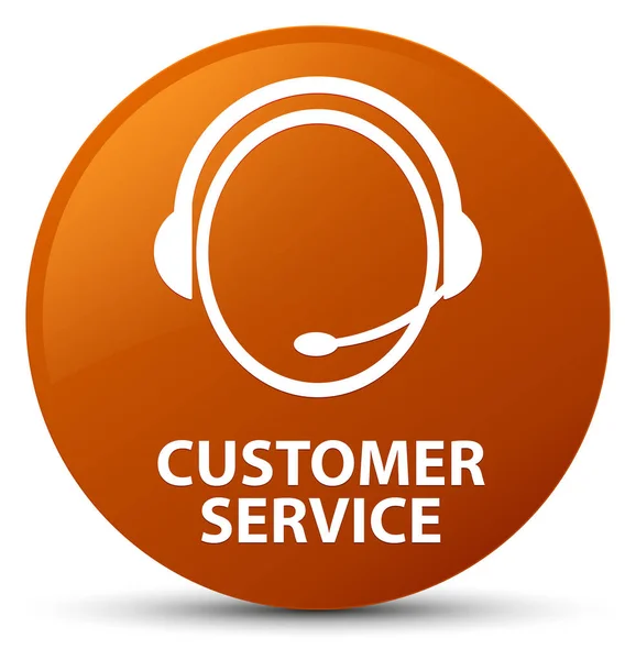 Serviço ao cliente (ícone de atendimento ao cliente) botão redondo marrom — Fotografia de Stock