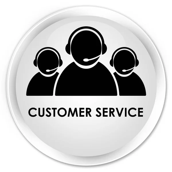 Servicio al cliente (icono del equipo) botón redondo blanco premium — Foto de Stock