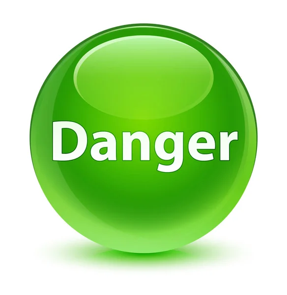 위험 유리 녹색 라운드 버튼 — 스톡 사진