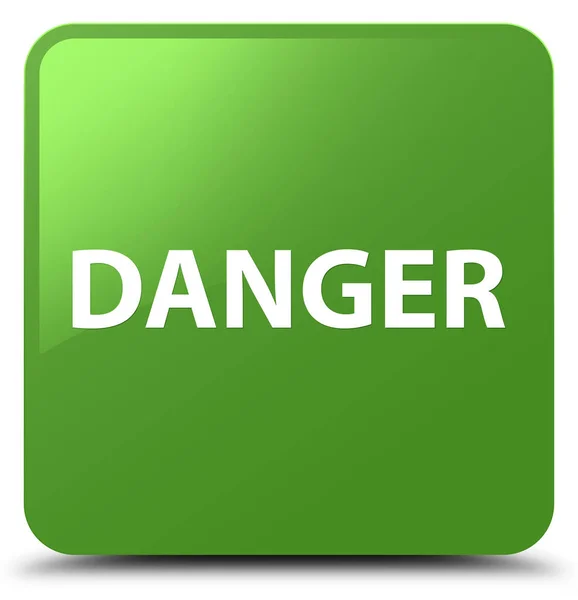 Perigo macio botão quadrado verde — Fotografia de Stock